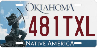 OK license plate 481TXL