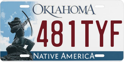 OK license plate 481TYF