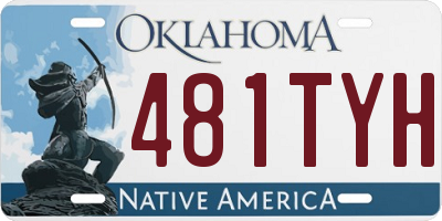 OK license plate 481TYH