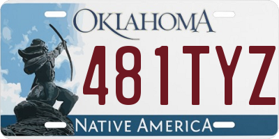 OK license plate 481TYZ