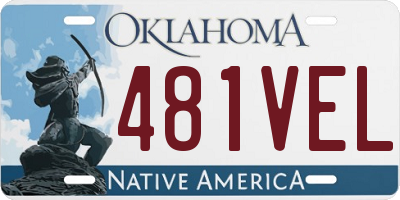 OK license plate 481VEL