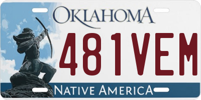 OK license plate 481VEM