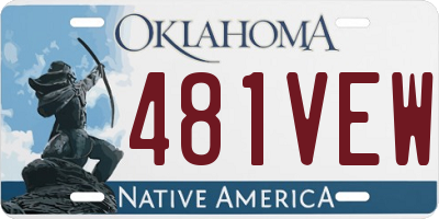 OK license plate 481VEW