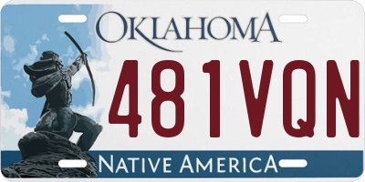 OK license plate 481VQN