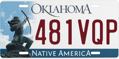 OK license plate 481VQP