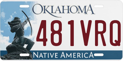 OK license plate 481VRQ