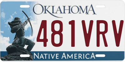 OK license plate 481VRV