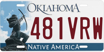 OK license plate 481VRW