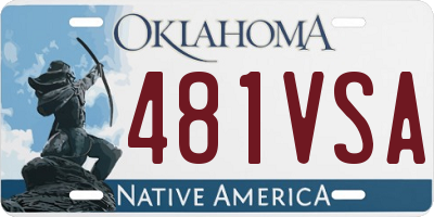 OK license plate 481VSA
