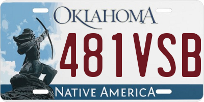 OK license plate 481VSB