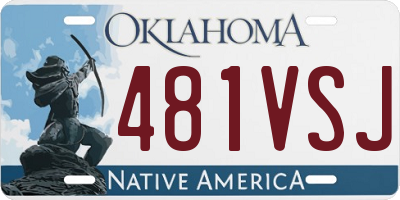 OK license plate 481VSJ