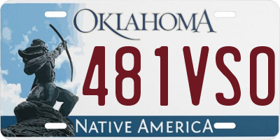 OK license plate 481VSO