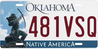 OK license plate 481VSQ