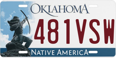 OK license plate 481VSW