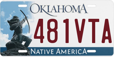 OK license plate 481VTA