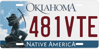 OK license plate 481VTE