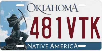 OK license plate 481VTK
