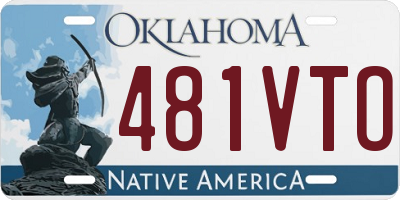 OK license plate 481VTO