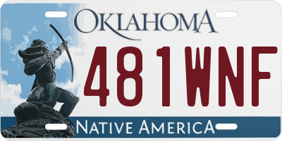 OK license plate 481WNF