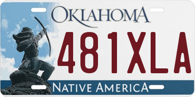 OK license plate 481XLA