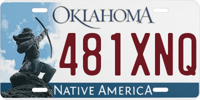 OK license plate 481XNQ