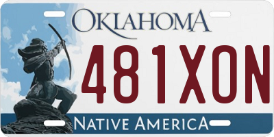 OK license plate 481XON