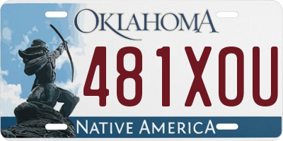 OK license plate 481XOU