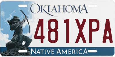 OK license plate 481XPA