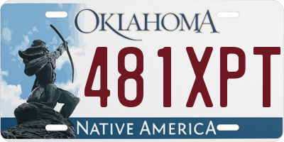 OK license plate 481XPT