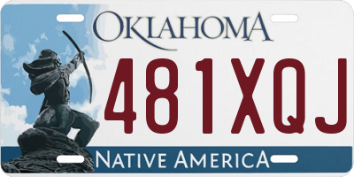 OK license plate 481XQJ