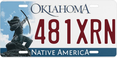 OK license plate 481XRN