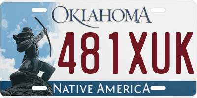 OK license plate 481XUK