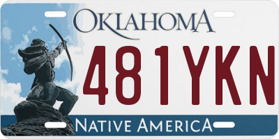 OK license plate 481YKN