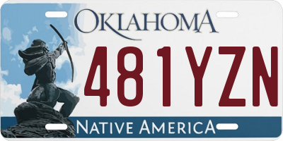 OK license plate 481YZN