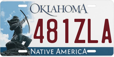OK license plate 481ZLA