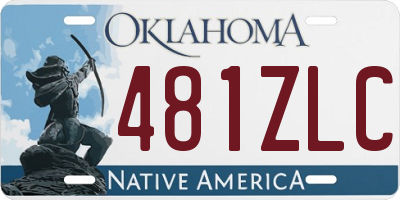 OK license plate 481ZLC