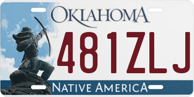 OK license plate 481ZLJ