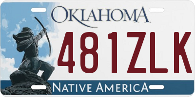 OK license plate 481ZLK