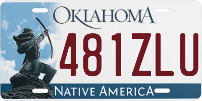 OK license plate 481ZLU