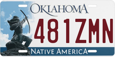 OK license plate 481ZMN