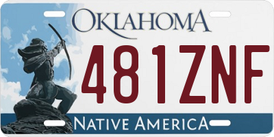 OK license plate 481ZNF