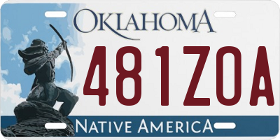 OK license plate 481ZOA