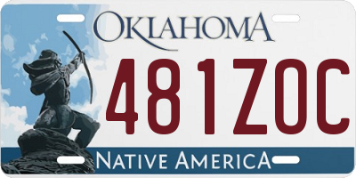 OK license plate 481ZOC