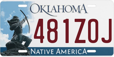 OK license plate 481ZOJ