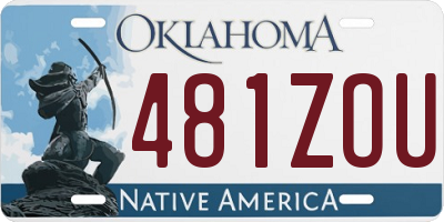 OK license plate 481ZOU
