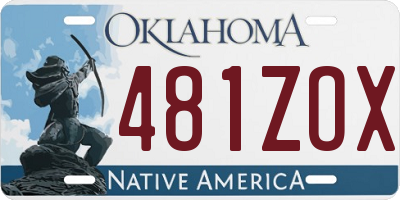 OK license plate 481ZOX