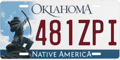 OK license plate 481ZPI