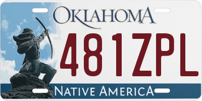 OK license plate 481ZPL