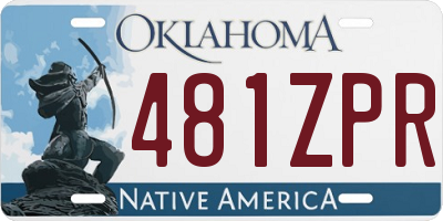 OK license plate 481ZPR