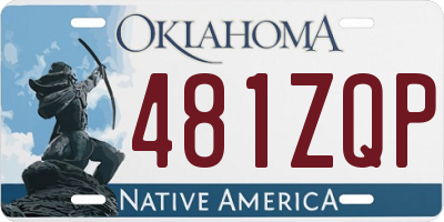 OK license plate 481ZQP